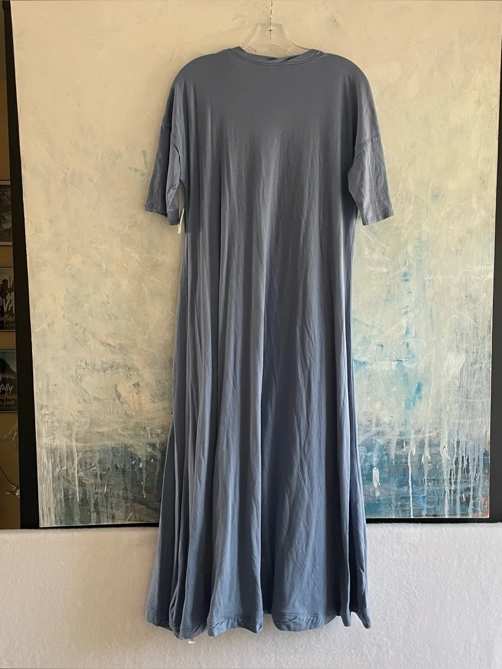 NWT Free People FP Beach Montauk Midi Dress Blue Relaxed Boho Oversized S
